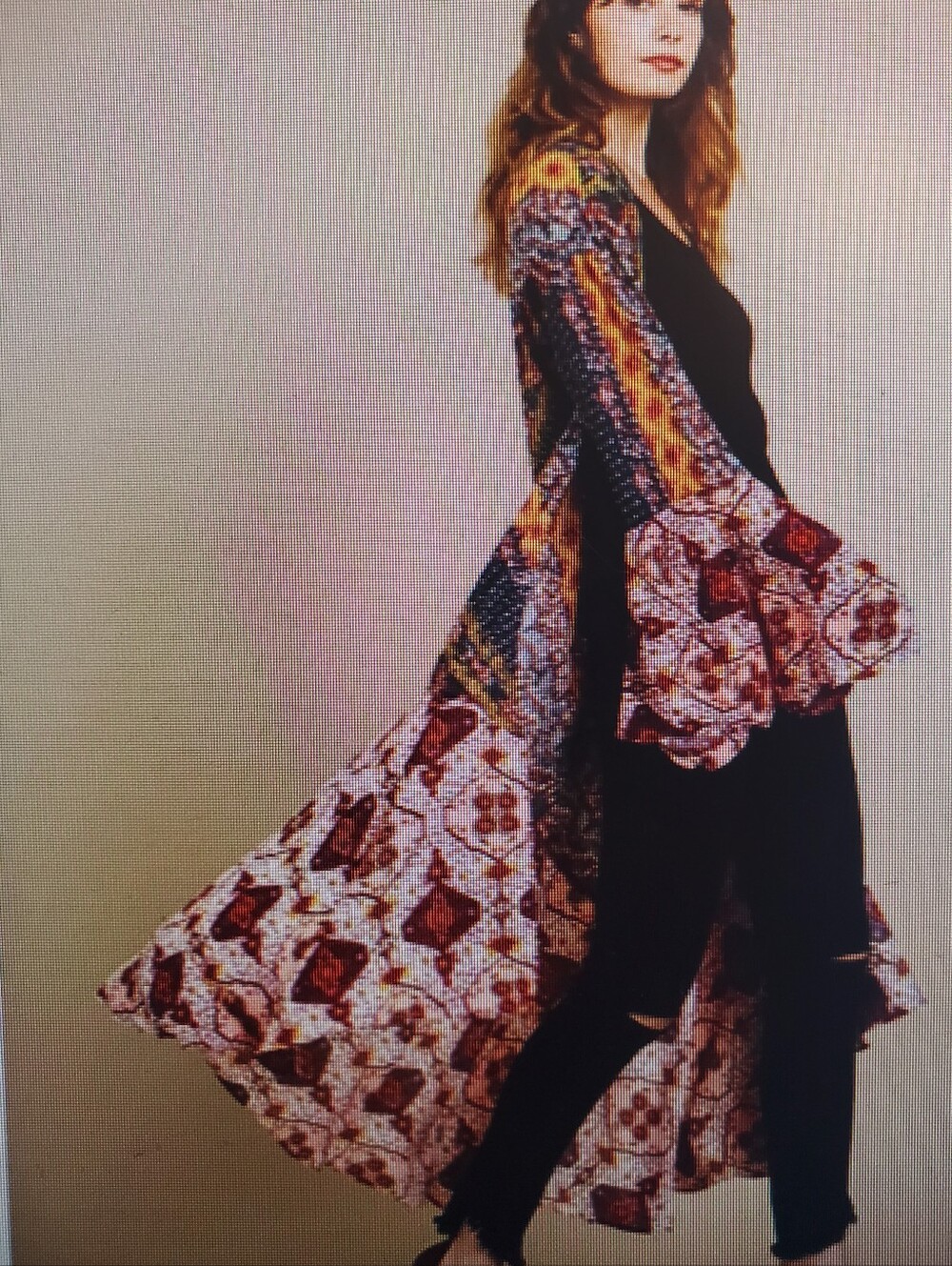 Umgee Boho Floral Cardigan Duster Sz Med Bohemian Concert Festival Holiday Fall